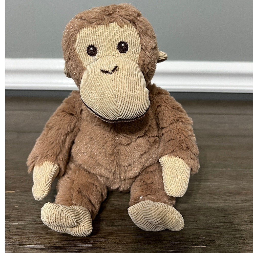 First Impressions Baby Brown Plush Monkey Stuffed Animal Toy Corduroy Accents 8"